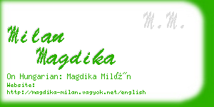 milan magdika business card